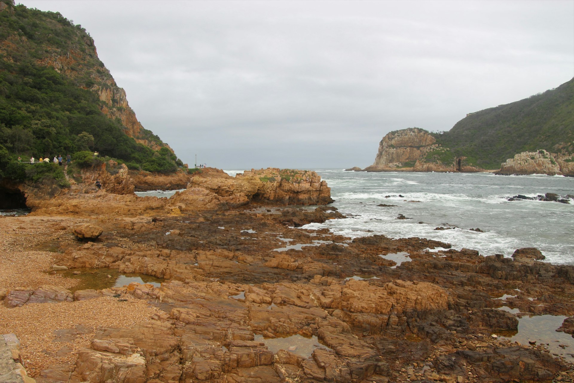 The Knysna Heads where the lagoon meets the Indian Ocean in South Africa